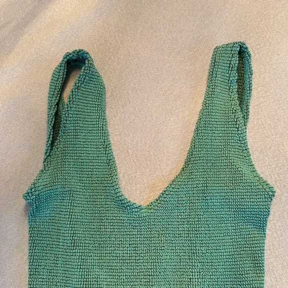 Bond eye Mara Low Back One Piece swimsuit, LAGOON LUREX, $180 - Picture 13 of 16